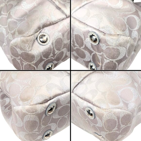 SOLD Coach Silver Lynn Canvas Jacquard Leather Soho Flap Y2K Satchel F18912 - Picture 6 of 11